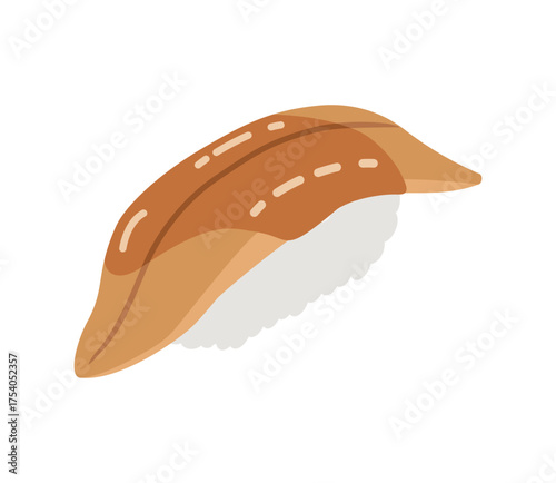 シンプルなアナゴの寿司のイラスト　ベクター
