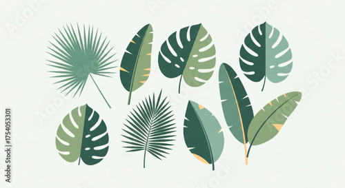 Tropical leaves, a vibrant collection of botanical elements perfect for adding a touch of nature to any design