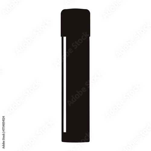 Black silhouette illustration of a deodorant stick or lip balm isolated on white
