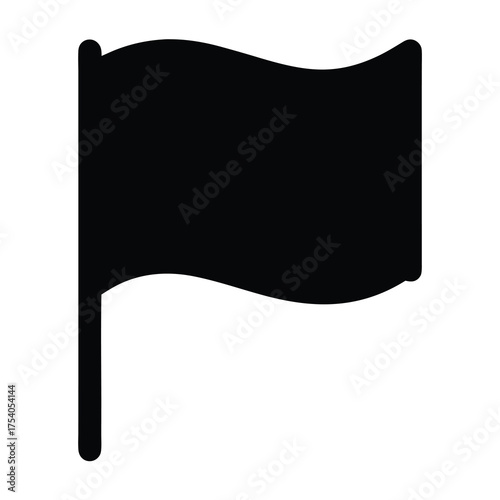 Simple black flag design representing a symbolic marker or location indicator