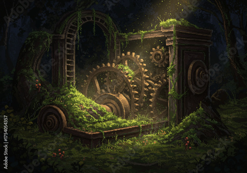 Surreal Pixel Art Worlds — Mythical, Sci-Fi, and Fantasy Landscapes with Absurd Dreamlike Details and Retro Aesthetic