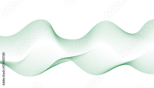 Green Abstract Wave Line Background Design