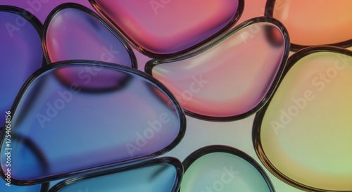 An abstract background featuring a cluster of smooth, rounded shapes with a gradient of vibrant colors, creating a visually appealing and modern aesthetic