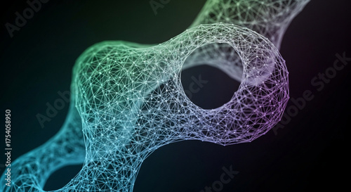 Abstract network structure with interconnected nodes and lines, creating a sense of connectivity and futuristic technology, perfect for digital innovation