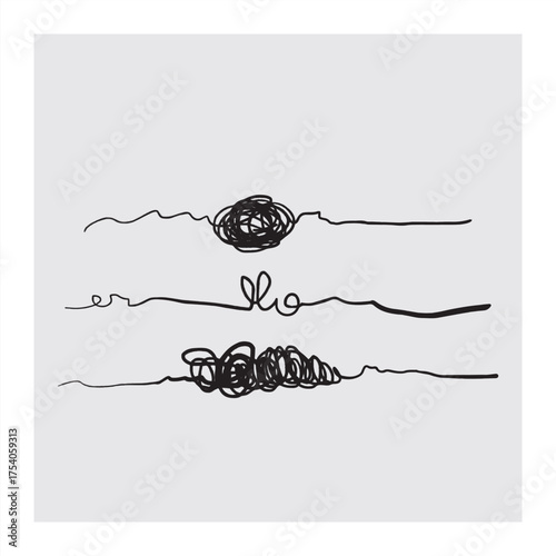 Hand drawn scribble sketch circle object. Tangled grungy round scribble. isolated on haf gray background.