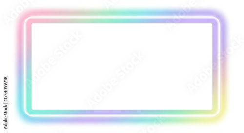 Neon rainbow frame featuring vibrant, glowing colors creating a modern and eyecatching border for digital designs and creative projects