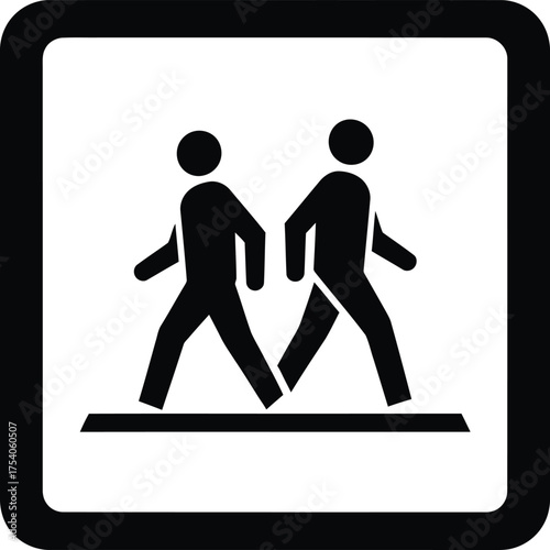 Pedestrian crossing sign isolated on white background watch out for people crossing the street and drive safely in urban areas