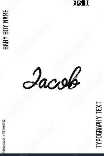 Jacob      -Male Names Vector Creative Brush Typography Text Lettering Design