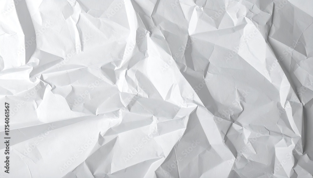 Obraz premium Abstract White Paper Texture With Folded Lines And Shadows Captured From Top View With Even Lighting Ideal For Background Design And Art Projects