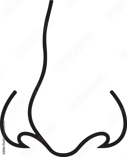 nose silhouette on white background