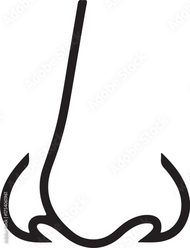 nose silhouette on white background