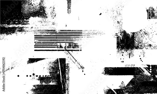 Distressed grunge texture banner with rough outline and speckled grain .Rough scratched surface texture grunge vector abstract background  