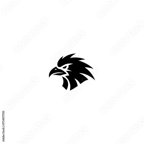 Black silhouette of an eagle head, facing left, with sharp details