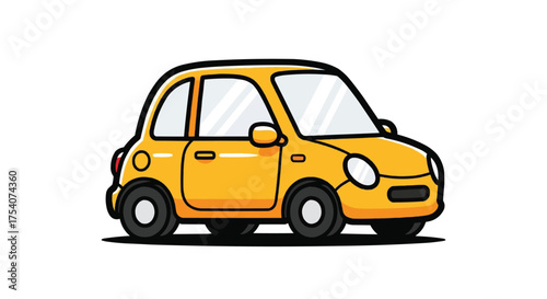 斜め前から見た自動車のシンプルなベクターアイコンイラスト素材