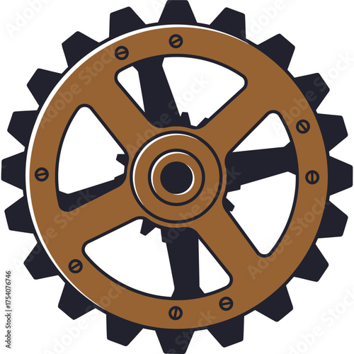 Steampunk Gear Illustration cogwheel mechanical industrial machine cogs mechanism technology engineering