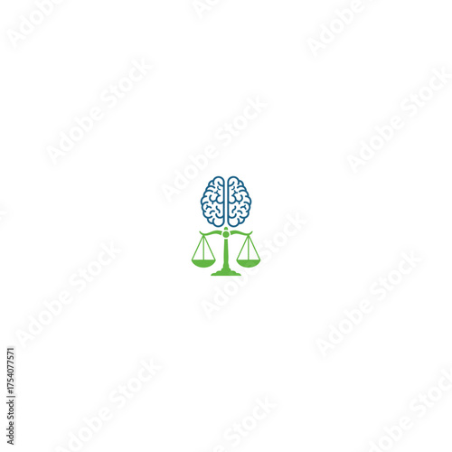 Brain above scales of justice