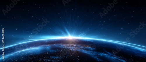 Stellar Dawn Over Earth Horizon From Space