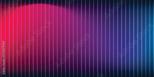 Futuristic neon texture with vibrant shades of blue green gradients and bright smooth fluted vertical lines.