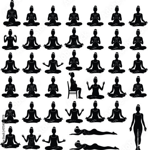 A Comprehensive Collection of Seated, Lying, and Prenatal Pose SilhouettesA Comprehensive Collection of Seated, Lying, and Prenatal Pose Silhouettes