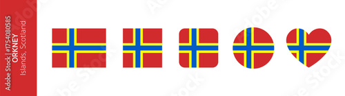 Flag of Orkney Islands or the Orkneys, Scotland