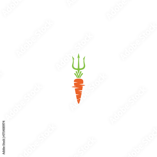 Carrot topped with trident