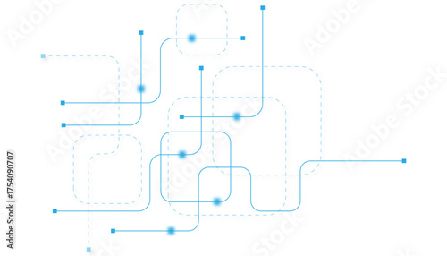 Abstract futuristic technology background. Technology background with crossed lines and dots.