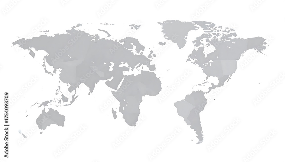 Naklejka premium World Map Illustration - Global Geography and Cartography.