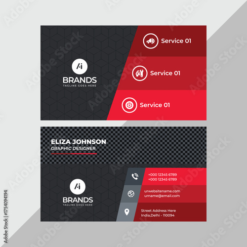 Modern Professional Business Card, Creative And Simple Business Visiting Card, Business Card Design Template 