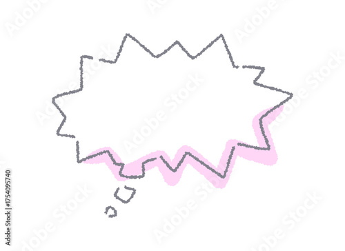 かわいいギザギザの吹き出しイラスト素材