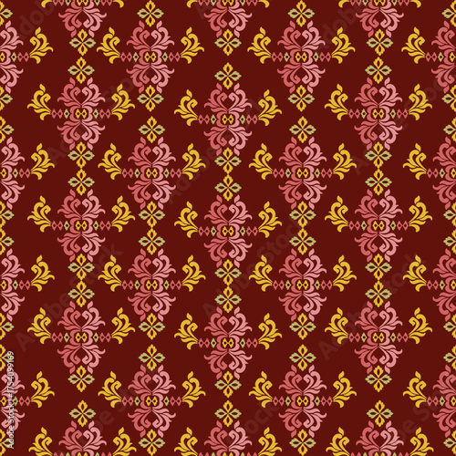 seamless pattern with red flowers