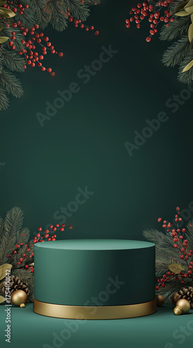 Background of the Christmas Green Products Exhibition Stand 