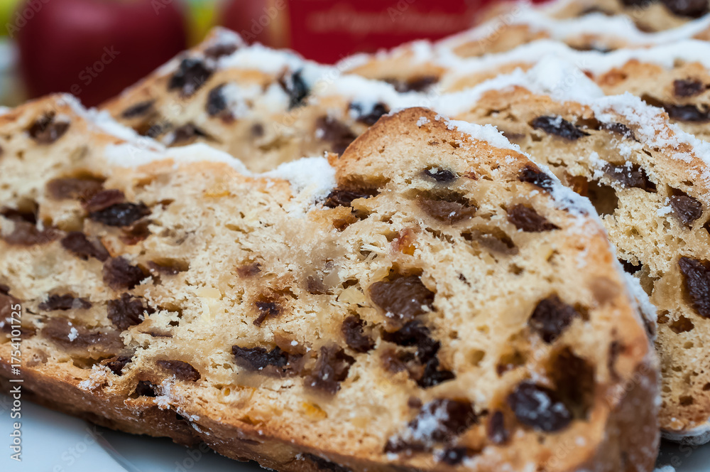 Fotografie German christmas stollen on a plate