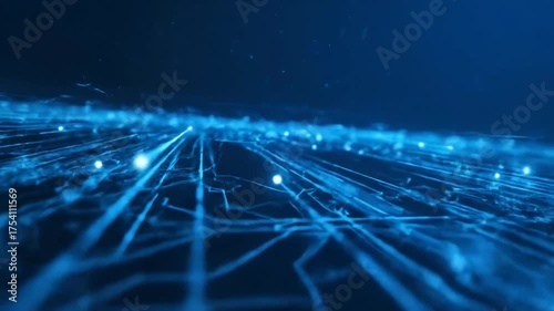 Electric Blue Network Futuristic Data Streams and Communication