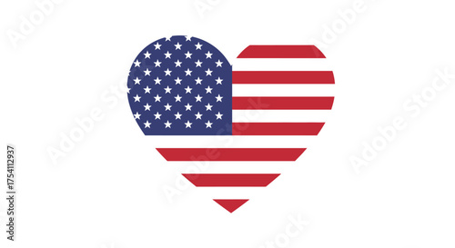 American Flag Heart Symbol 1.