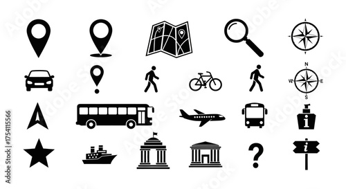 set of vector icons of different objects