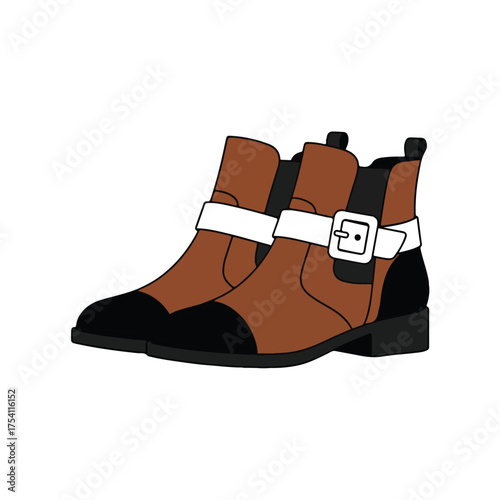 Stylish Ankle Boots with Buckle Strap Design