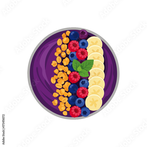 Vibrant A?a? Breakfast Bowl with Superfood Toppings