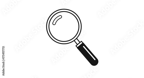 Magnifying glass icon. Search, find, analysis concept. Loupe symbol for zoom, research, inspection. Vector illustration for web, SEO, business. Detective, discovery tool.