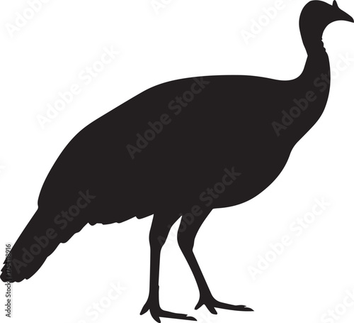 Turkey silhouette vector, black and white silhouette vector illustration