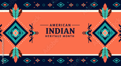 Native American Geometric Tribal Pattern – American Indian Heritage Month Design
