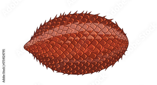Striking salak illustration showcasing its reddish-brown scaly exterior and unique texture, a compelling image for culinary arts or exotic fruits