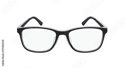 Stylish eyewear with a modern black frame isolated on a clean white background enhancing visual focus and clarity portraying sophistication and