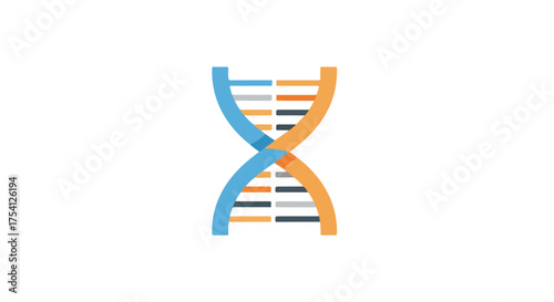 Stylized dna strand representation showcasing genetic structure and molecular biology concepts for scientific illustrations and infographics