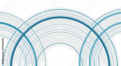 Dynamic Arcs With Dotted Lines Abstract Composition