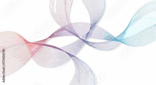 Elegant Abstract Wavy Lines Background With Gradient Colors Illustration