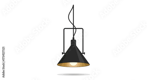 Stylish interior pendant lamp for modern spaces with geometric design and warm, inviting light for your home or office illustration