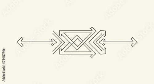 Linear Direction Arrows Composition Design, Abstract Geometric Illustration
