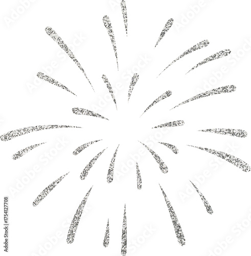 Silver Glitter Firework Sparkler Explosion