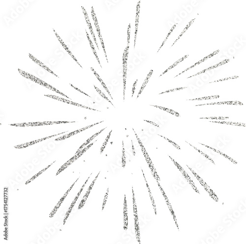 Silver Glitter Firework Sparkler Explosion