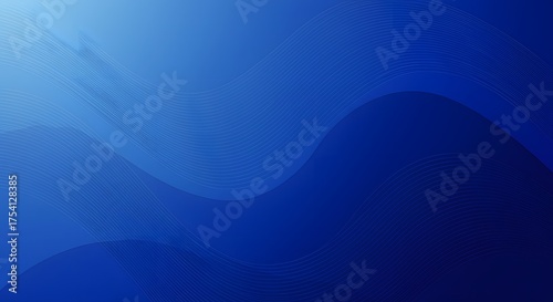 Abstract blue wave design. Textured lines flow across a gradient, evoking depth and movement
